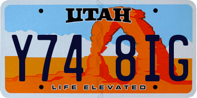 UT license plate Y748IG