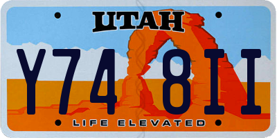 UT license plate Y748II