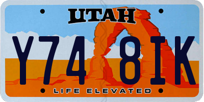 UT license plate Y748IK