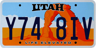 UT license plate Y748IV