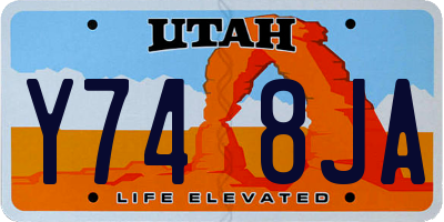 UT license plate Y748JA