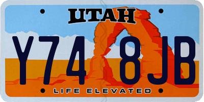 UT license plate Y748JB