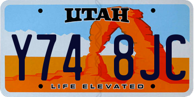 UT license plate Y748JC