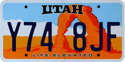 UT license plate Y748JF