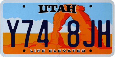 UT license plate Y748JH