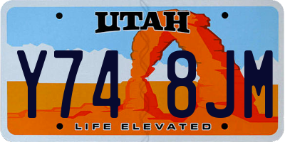 UT license plate Y748JM