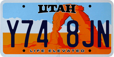 UT license plate Y748JN