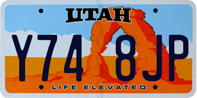 UT license plate Y748JP