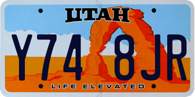 UT license plate Y748JR