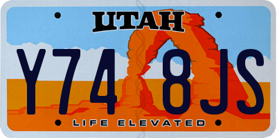 UT license plate Y748JS