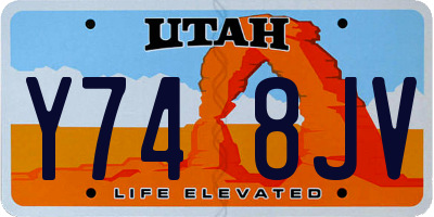 UT license plate Y748JV