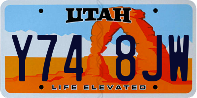 UT license plate Y748JW