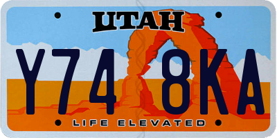 UT license plate Y748KA