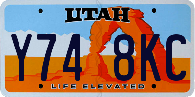 UT license plate Y748KC