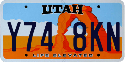 UT license plate Y748KN