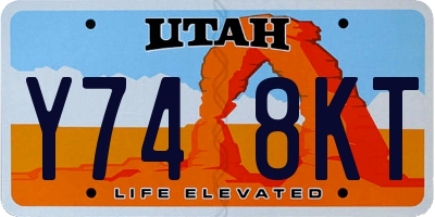 UT license plate Y748KT