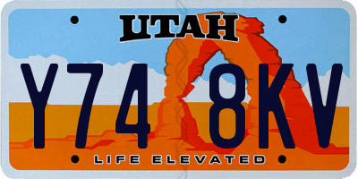 UT license plate Y748KV
