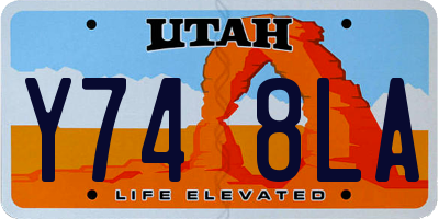UT license plate Y748LA