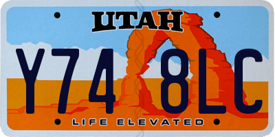 UT license plate Y748LC