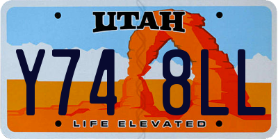 UT license plate Y748LL