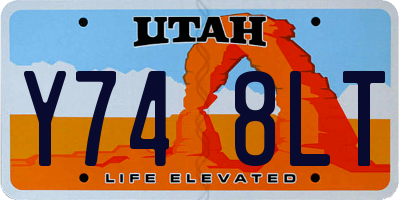 UT license plate Y748LT