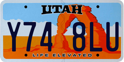 UT license plate Y748LU