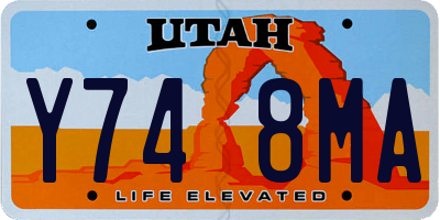 UT license plate Y748MA