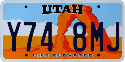 UT license plate Y748MJ