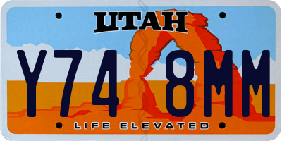 UT license plate Y748MM