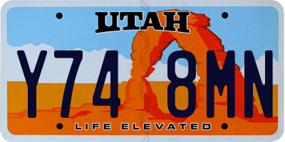 UT license plate Y748MN