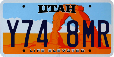 UT license plate Y748MR