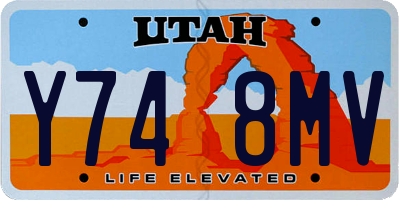 UT license plate Y748MV