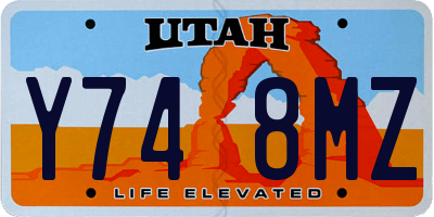 UT license plate Y748MZ