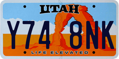 UT license plate Y748NK