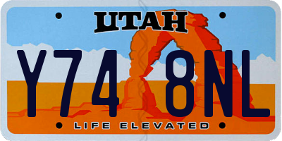 UT license plate Y748NL