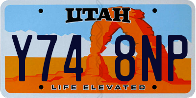 UT license plate Y748NP