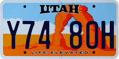 UT license plate Y748OH