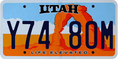UT license plate Y748OM