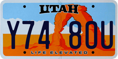 UT license plate Y748OU