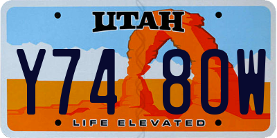 UT license plate Y748OW