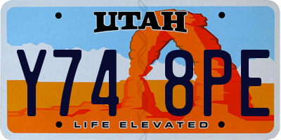 UT license plate Y748PE