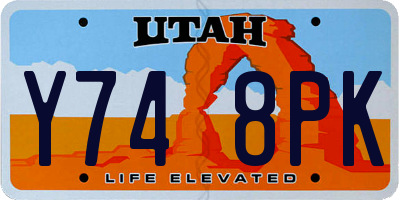 UT license plate Y748PK