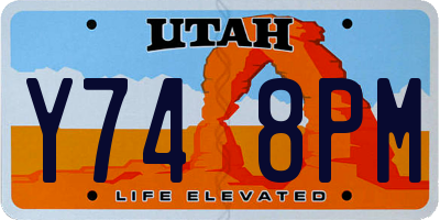 UT license plate Y748PM