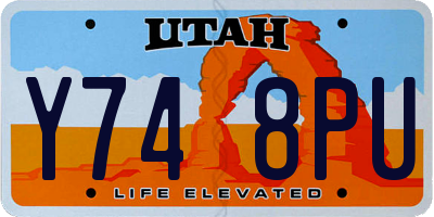 UT license plate Y748PU