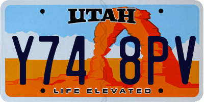 UT license plate Y748PV