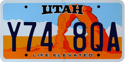 UT license plate Y748QA