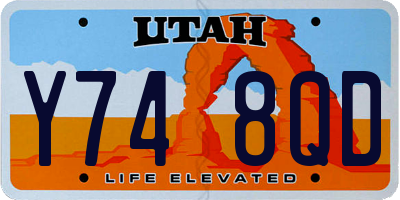 UT license plate Y748QD