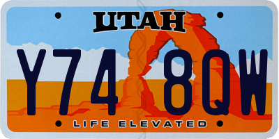 UT license plate Y748QW
