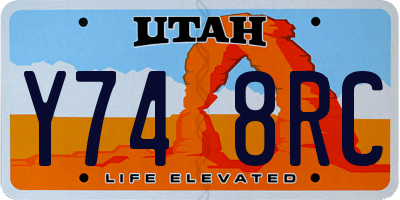 UT license plate Y748RC