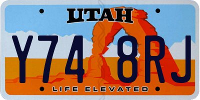 UT license plate Y748RJ